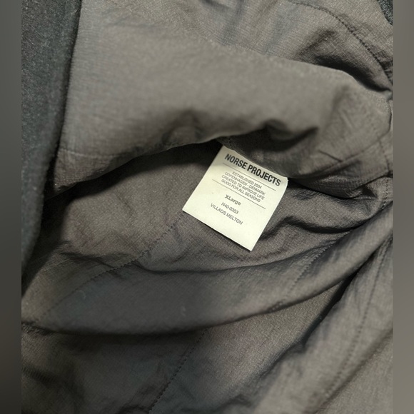 Norse Projects Villads Melton Wool Overshirt in Black - Picture 15 of 16